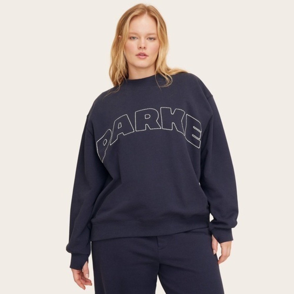 Parke x Target Women's S/M Mockneck Pullover Sweatshirt Navy Blue Large / Extra